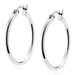 Silver (925) earrings hoops - highly polished