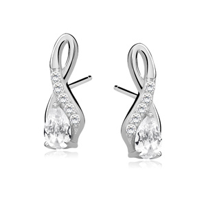 Silver (925) earrings with white zirconia