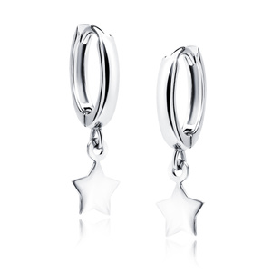 Silver (925) earrings hoop with star