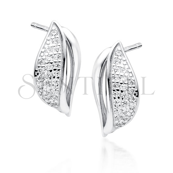 Silver (925) earrings with white zirconias