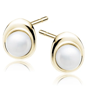 Silver (925) gold-plated pearl earrings