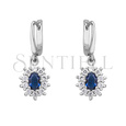 Silver (925) Earrings sapphire colored zirconia