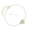 Silver (925) gold-plated bracelet, heart with zirconias