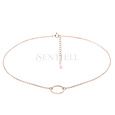 Silver (925) rose gold-plated choker necklace with circle