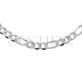 Silver (925) diamond-cut chain - figaro extra flat Ø 180 rhodium-plated