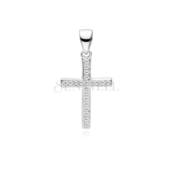 Silver (925) pendant cross with zirconia