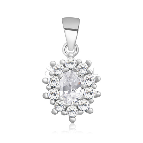 Silver (925) pendant white zirconia