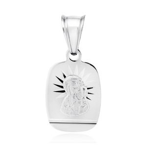 Colgante de plata de ley 925 diamond cut - Virgen María Bendita / Virgen Negra de Czestochowa