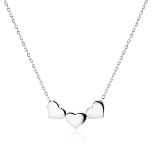 Silver (925) choker necklace with hearts