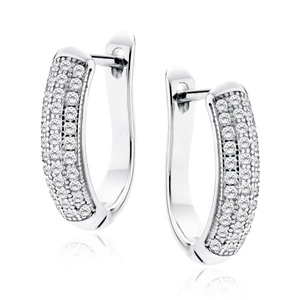 Silver (925) earrings white zirconia