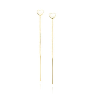 Silver (925) gold-plated earrings - heart