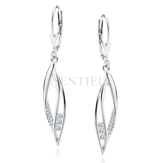 Silver (925) earrings with white zirconias