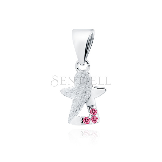 Silver (925) pendant with ruby zirconias - angel