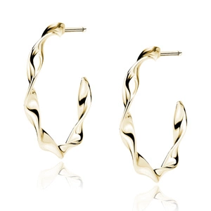 Silver (925) gold-plated earrings - twisted circles