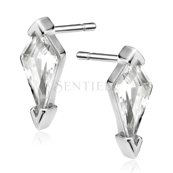 Silver (925) earrings with white zirconias