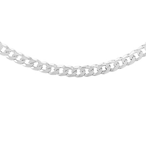 Silver (925) diamond-cut chain - curb extra flat Ø 140