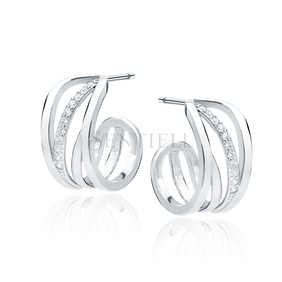 Silver (925) earrings with white zirconias