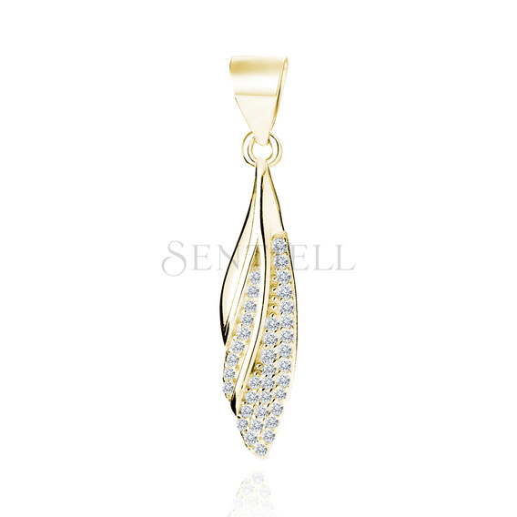 Silver (925) gold-plated pendant with white zirconias