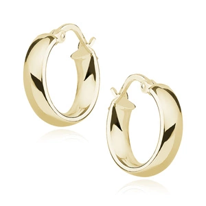 Silver (925) earrings hoops - highly polished, gold-plated