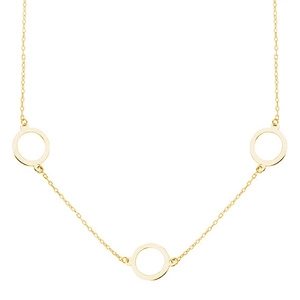 Silver (925) gold-plated necklace - three circles