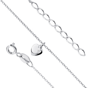 Silver (925) anklet - adjustable size with heart and zirconia