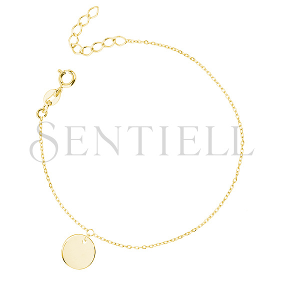 Silver (925) bracelet with gold-plated round pendant