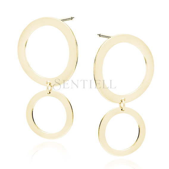 Silver (925) gold-plated earrings - circles