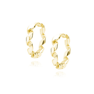 Silver (925)gold-plated earrings hoops cutted pipes