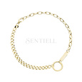 Silver (925) gold-plate bracelet - circle and plate on two types of chain