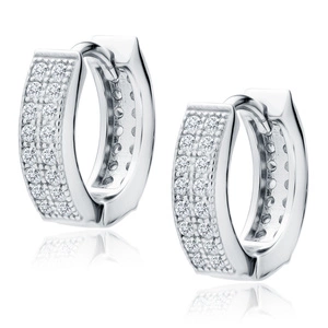 Silver (925) earrings hoop with zirconia