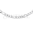 Silver (925) diamond-cut chain - figaro extra flat Ø 140 rhodium-plated