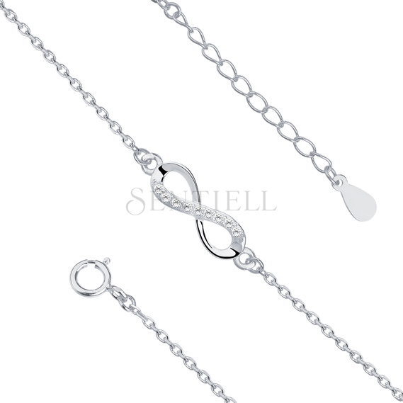 Silver (925) bracelet Infinity with zirconia rhodium-plated