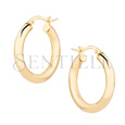 Silver (925) earrings hoops - highly polished, gold-plated