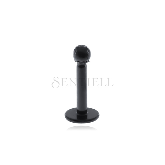 Stainless steel (316L) labret piercing with ball - for lips and chin - black