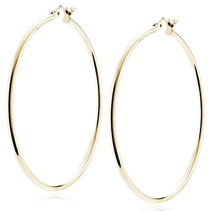 Silver (925) gold-plated earrings hoops - highly polished
