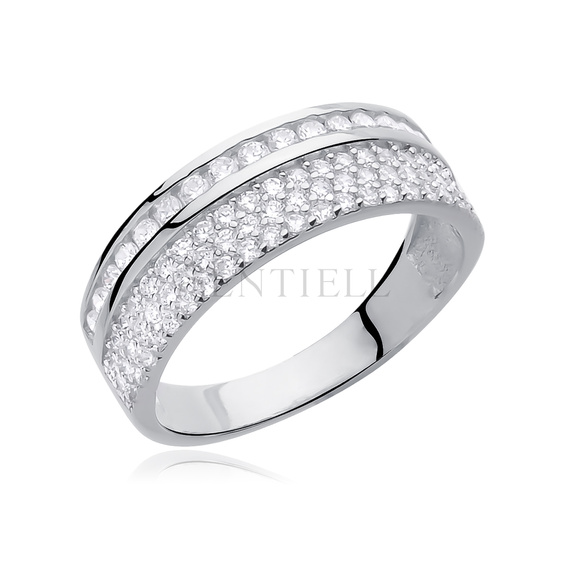 Silver (925) ring with white zirconia