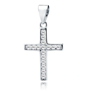 Silver (925) pendant cross with zirconia