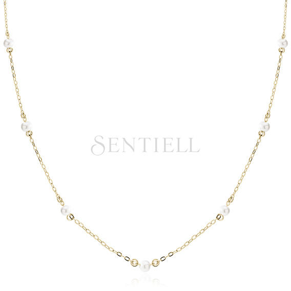 Choker de plata de ley 925 chapado en oro con perlas