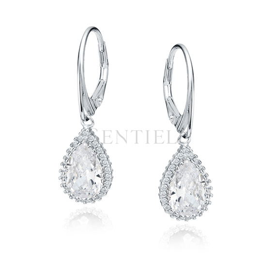 Silver (925) earrings with white zirconia