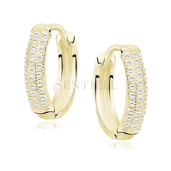 Silver (925) gold-plated earrings hoop with zirconia