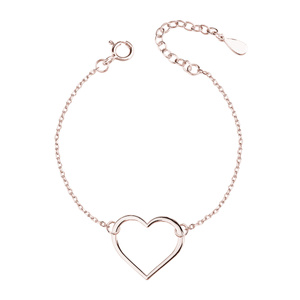 Silver (925) rose gold-plated bracelet heart