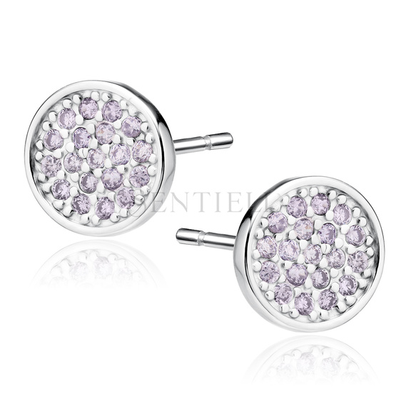 Silver (925) elegant round earrings with zirconias