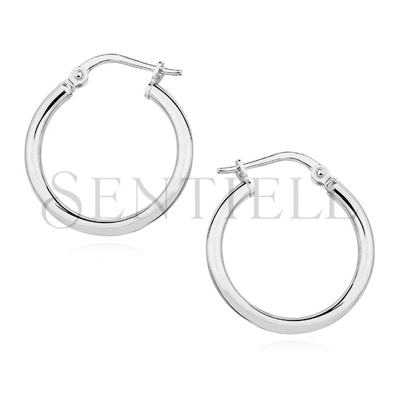 Silver (925) earrings hoops - highly polished