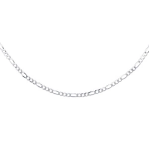 Silver (925) diamond-cut chain - figaro extra flat Ø 080 rhodium-plated