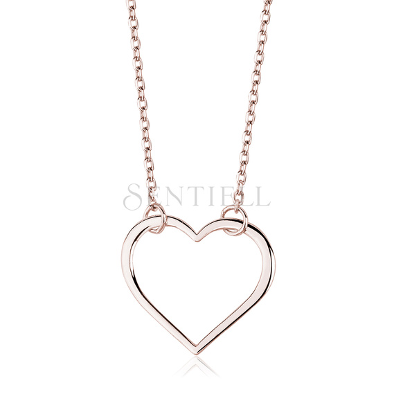 Silver (925) rose gold-plated necklace heart