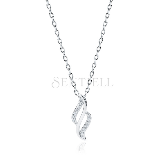 Silver (925) necklace with white zirconias