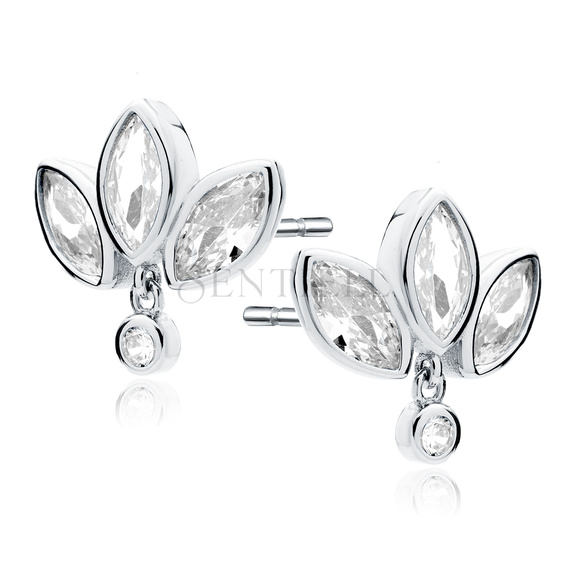 Silver (925) earrings with white zirconias