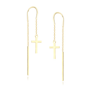 Silver (925) gold-plated earrings - crosses