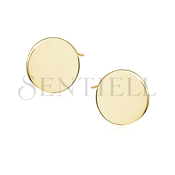 Silver (925) earrings - gold-plated circles