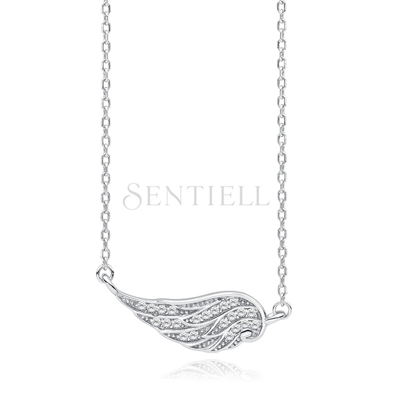 Silver (925) necklace - wing with zirconia